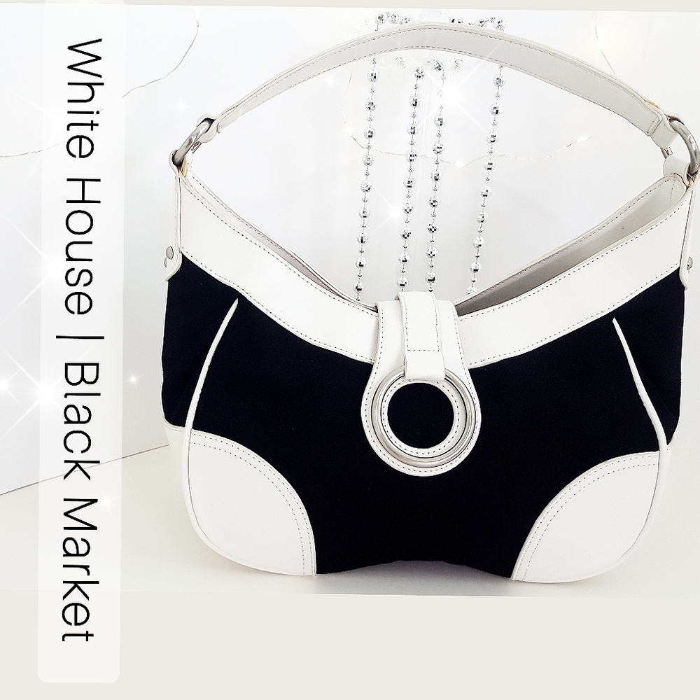 Vintage 90's-Y2K🔥White House🔥BW Hobo Baguette Shoulder Bag
